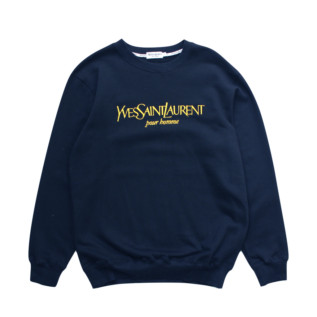 Yves Saint Laurent YSL Navy Sweatshirt | We Vintage