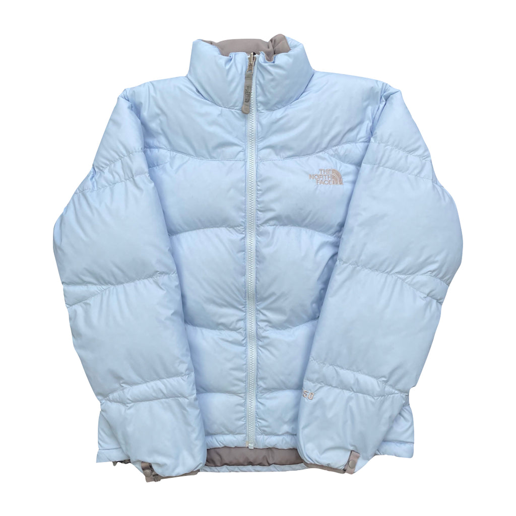 The North Face Womens Baby Blue Puffer Jacket 550