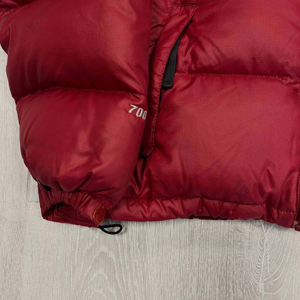 The North Face Light Maroon Red Puffer Jacket WITH STAINS