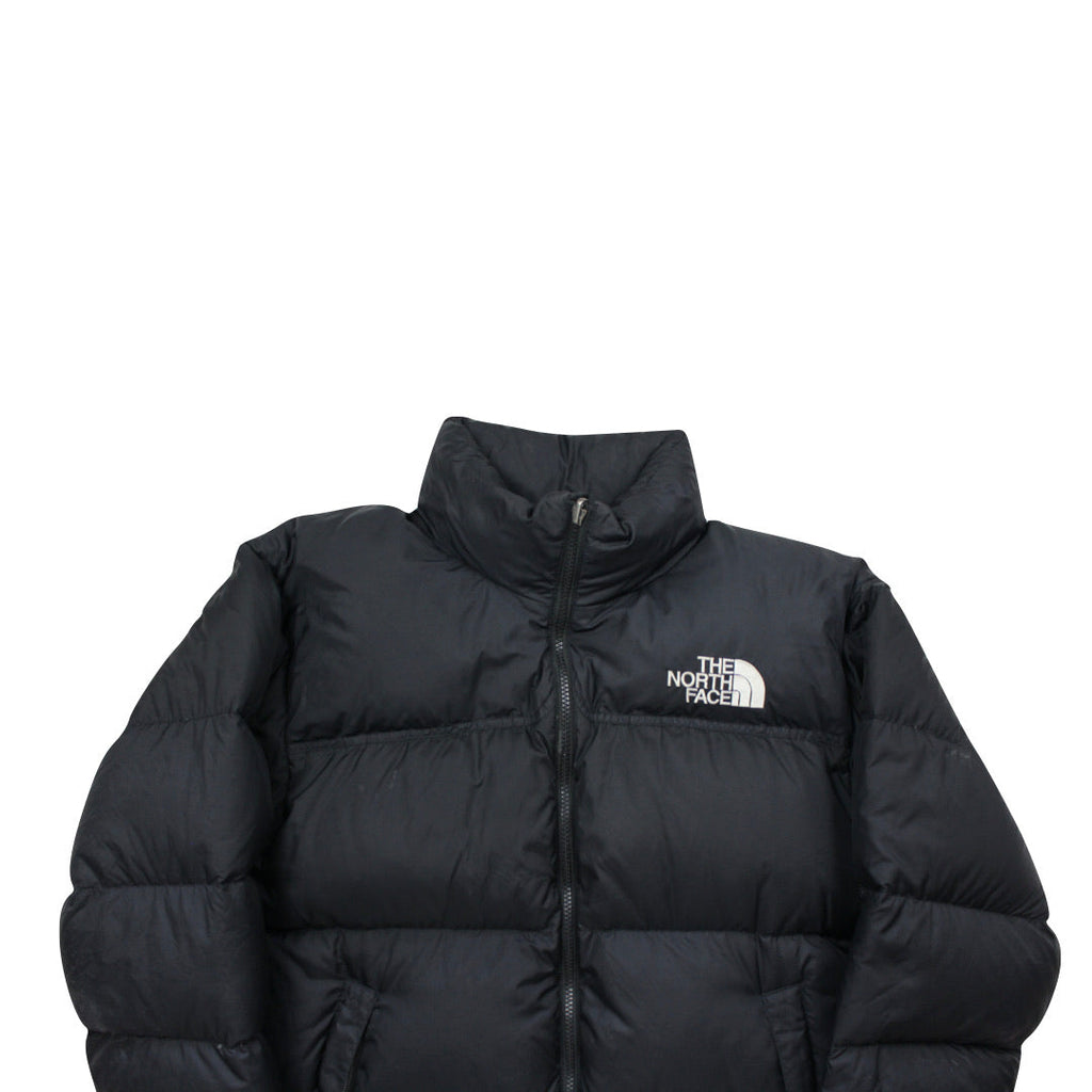 The North Face Matte Black Puffer Jacket WITH SMALL REPAIR
