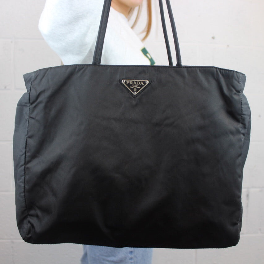 Prada Black Nylon Tote Handbag