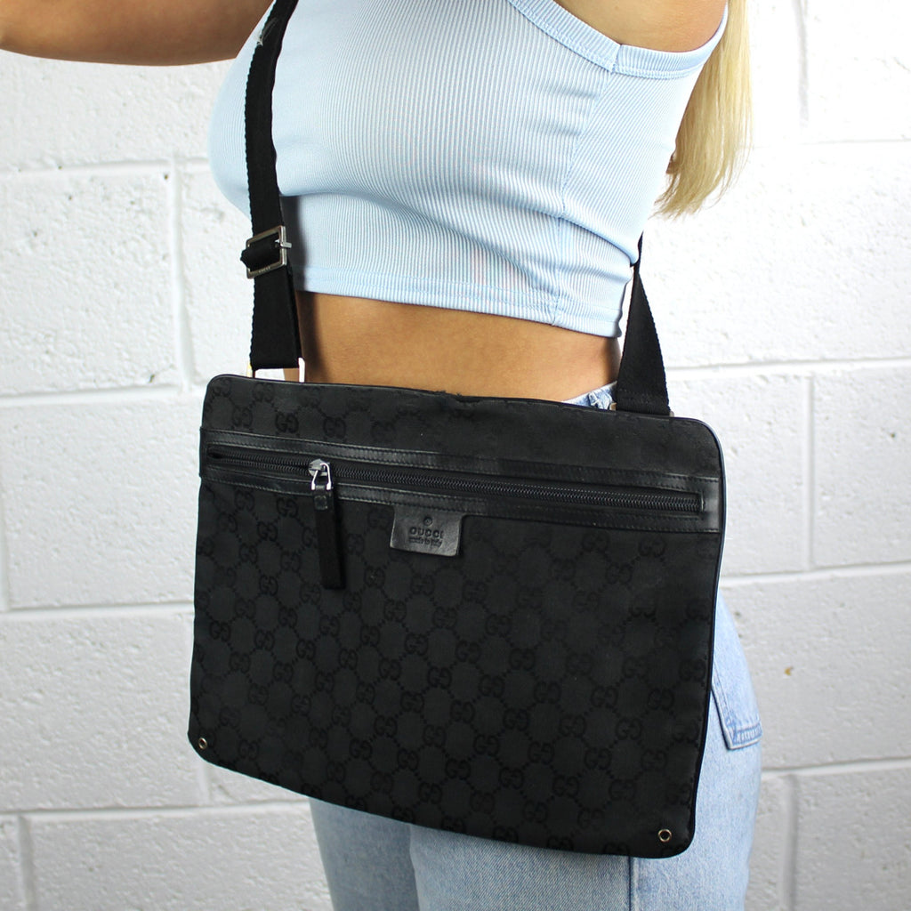 Gucci Black Monogram Sidebag