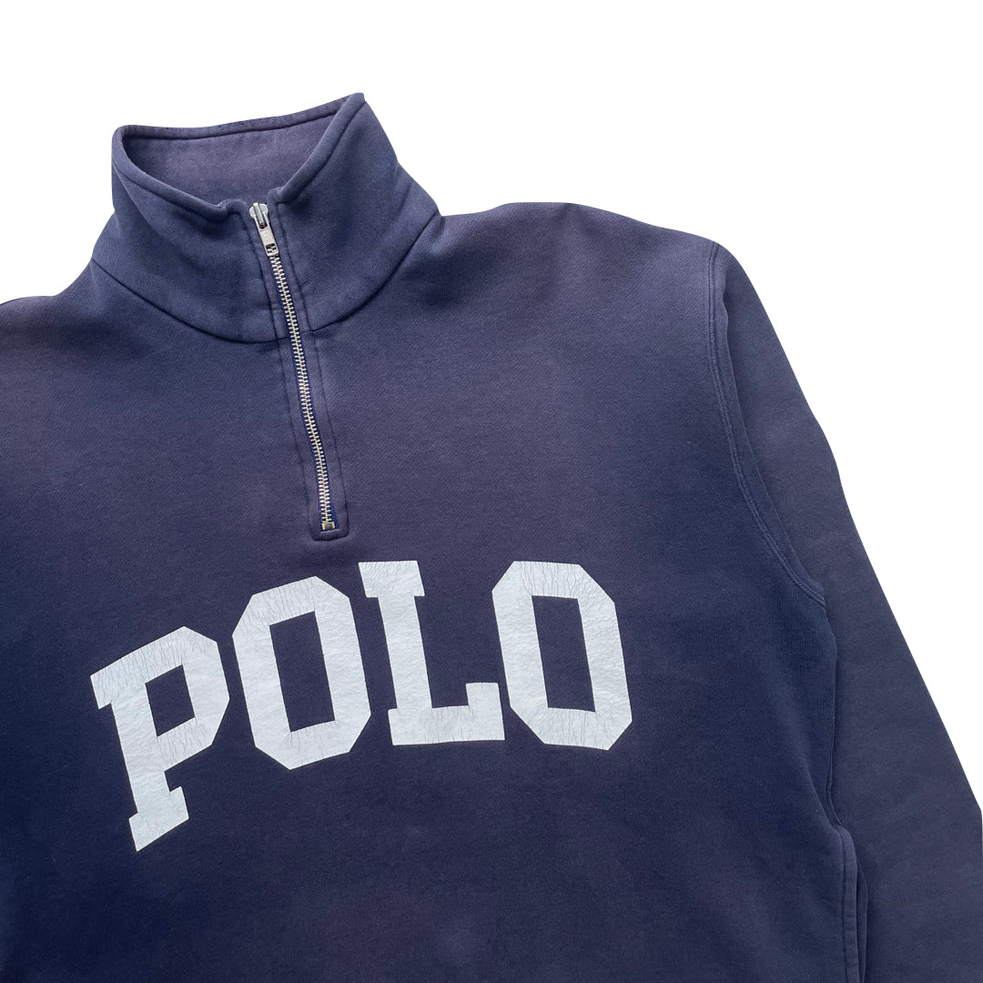 Ralph Lauren Navy Blue Faded 1/4 Zip Sweatshirt