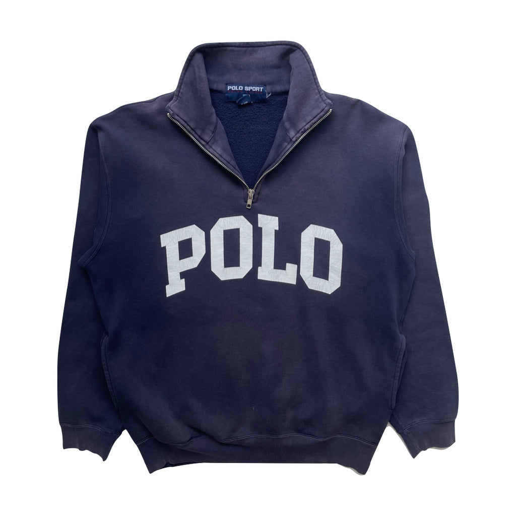 Ralph Lauren Navy Blue Faded 1/4 Zip Sweatshirt