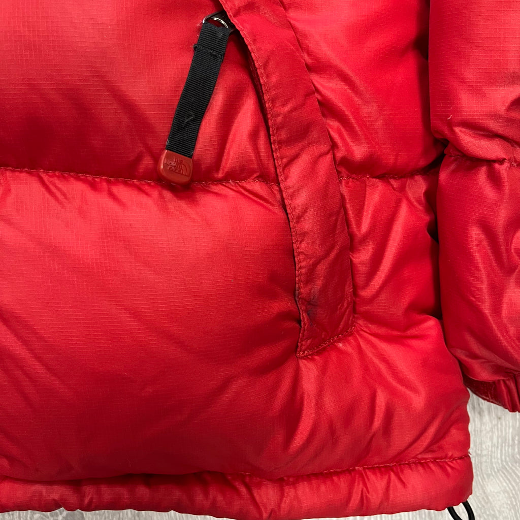 The North Face Red Puffer Jacket WITH STAIN