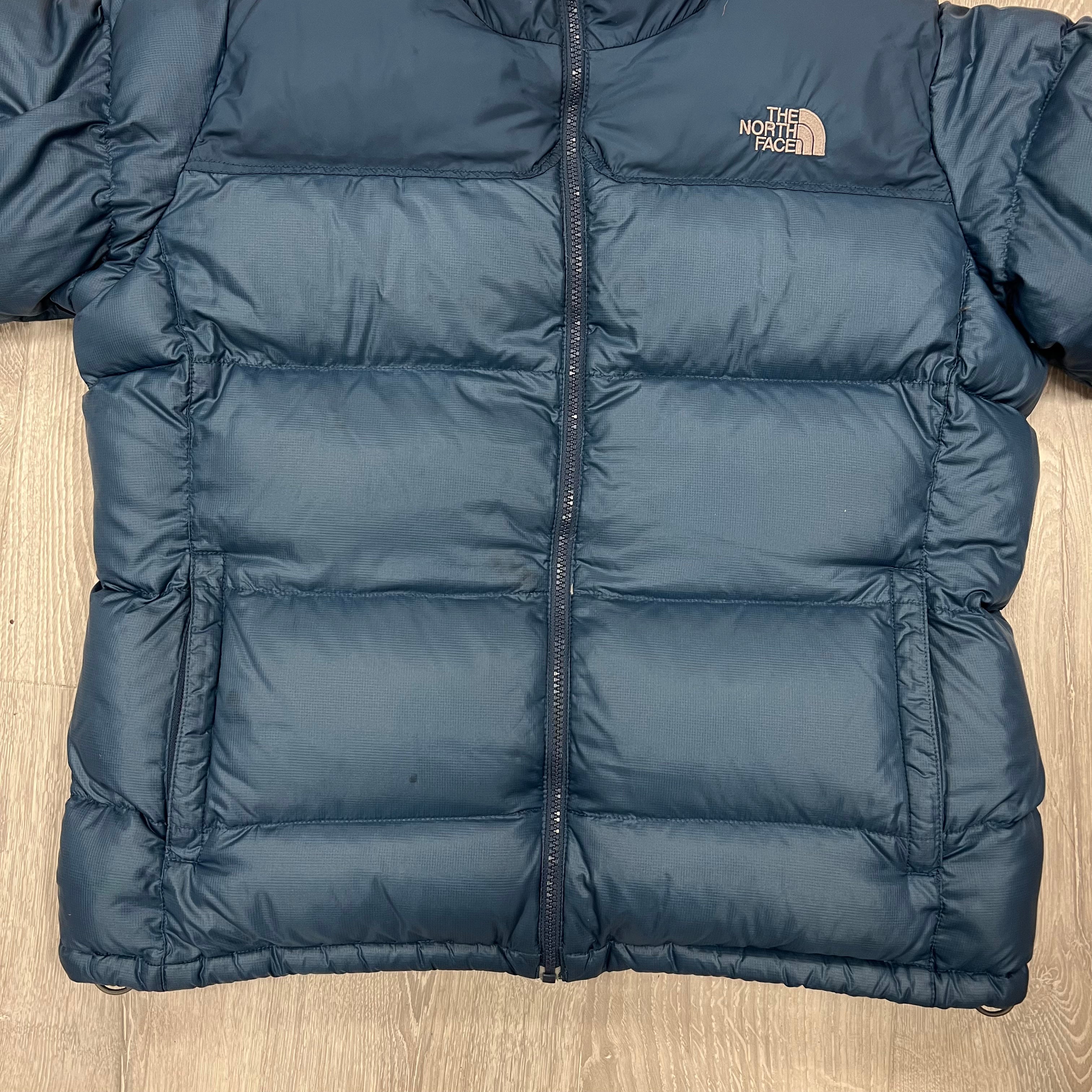 The North Face Womens Blue Puffer Jacket WITH STAIN