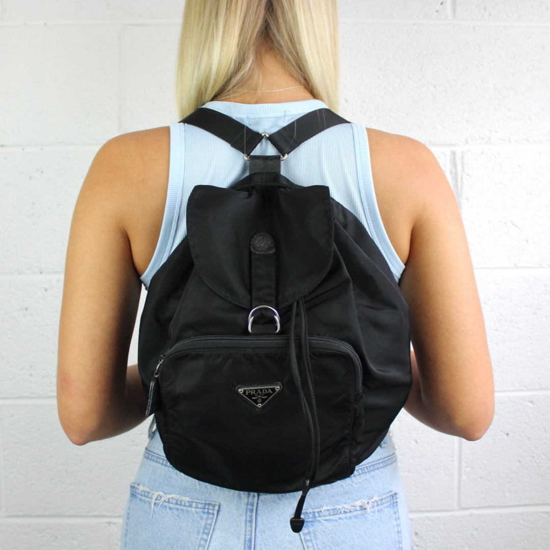 Prada Black Nylon Bagpack