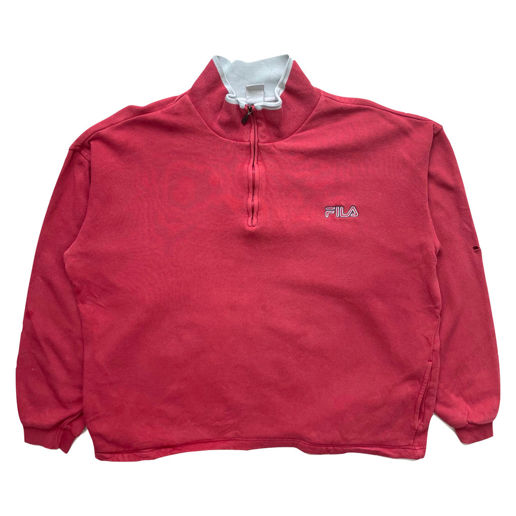 Fila Red 1/4 Zip Sweatshirt