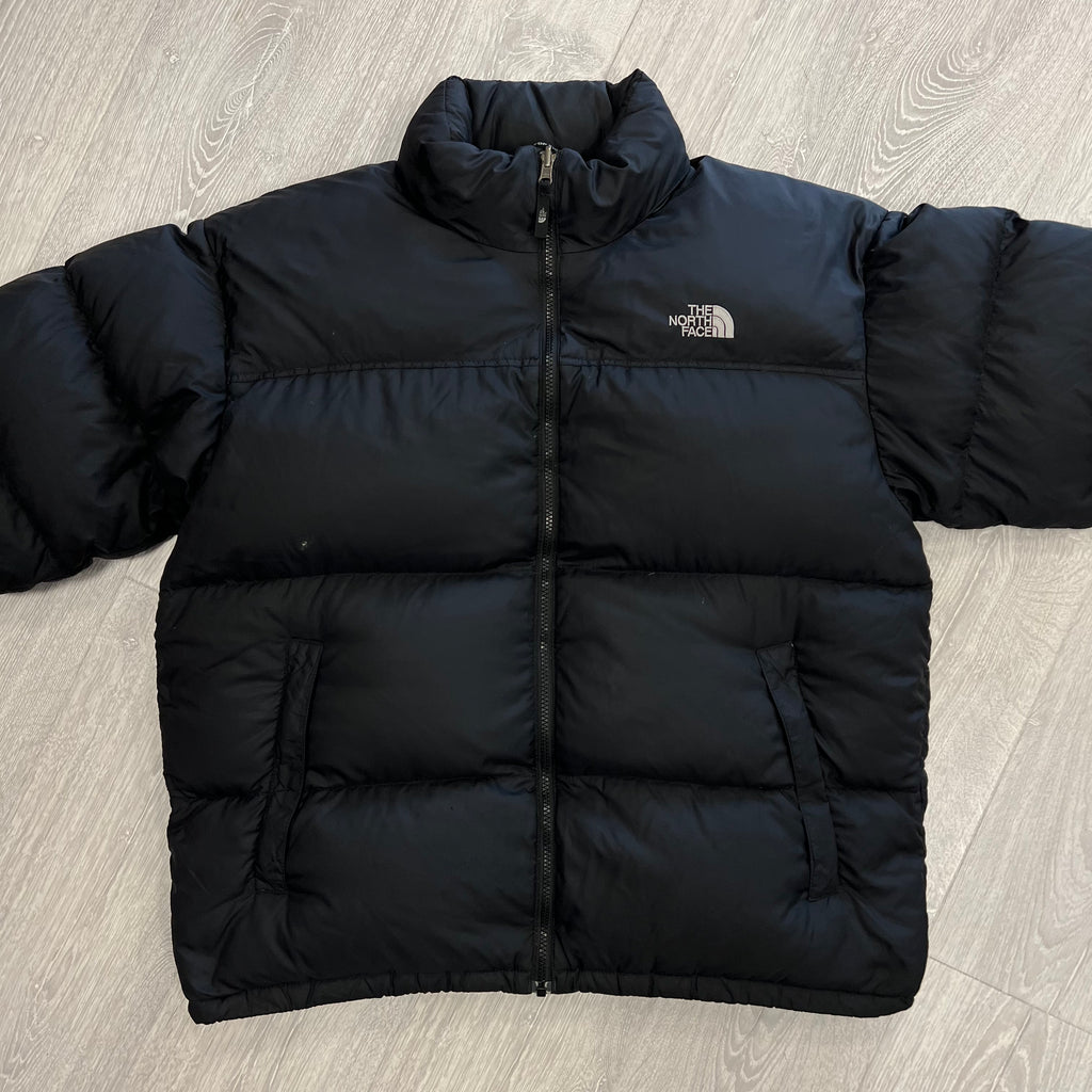 The North Face Matte Black Puffer Jacket WITH SMALL REPAIR