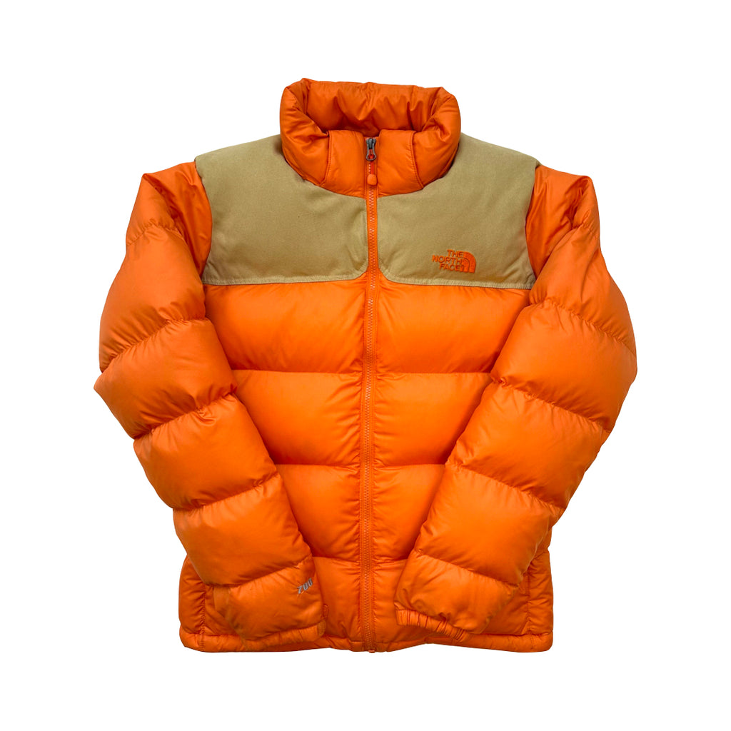 The North Face Orange and Beige Puffer Jacket