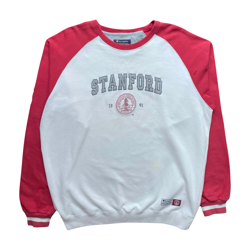 Champion Stanford White & Red Sweatshirt WITH STAIN