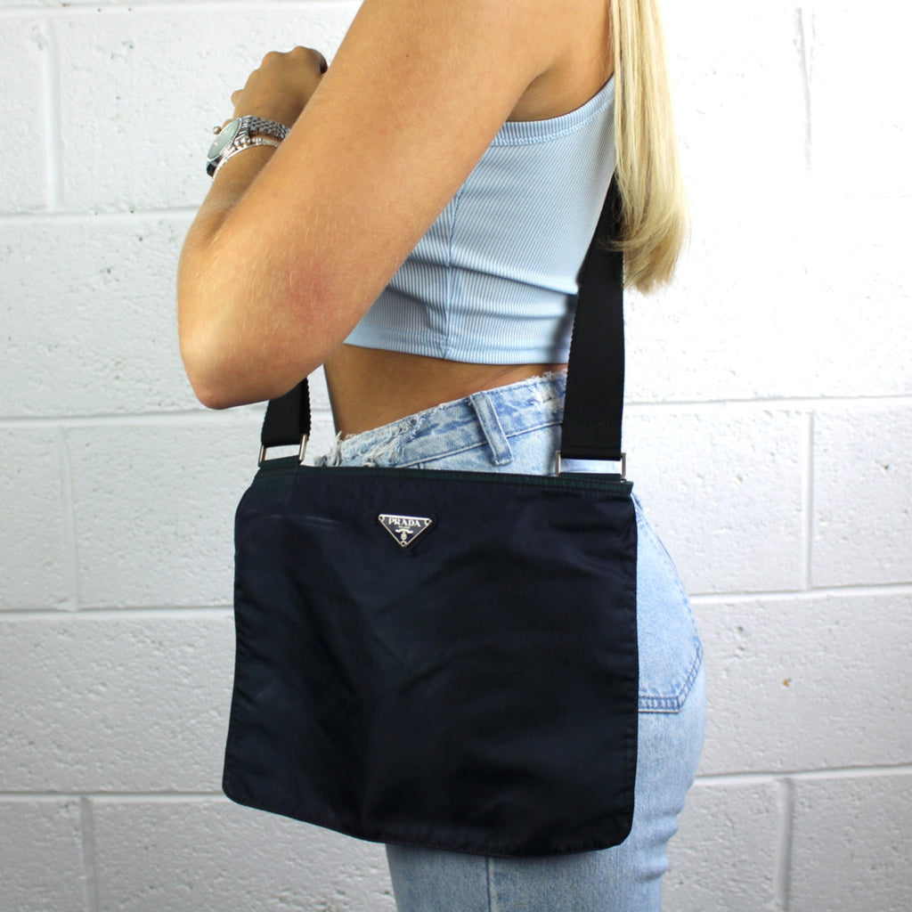 Prada Dark Blue / Navy Nylon Sidebag