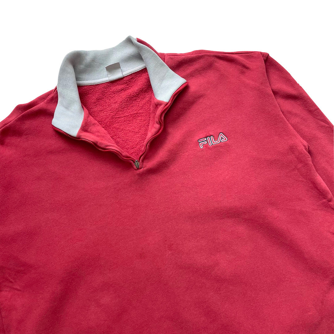 Fila Red 1/4 Zip Sweatshirt