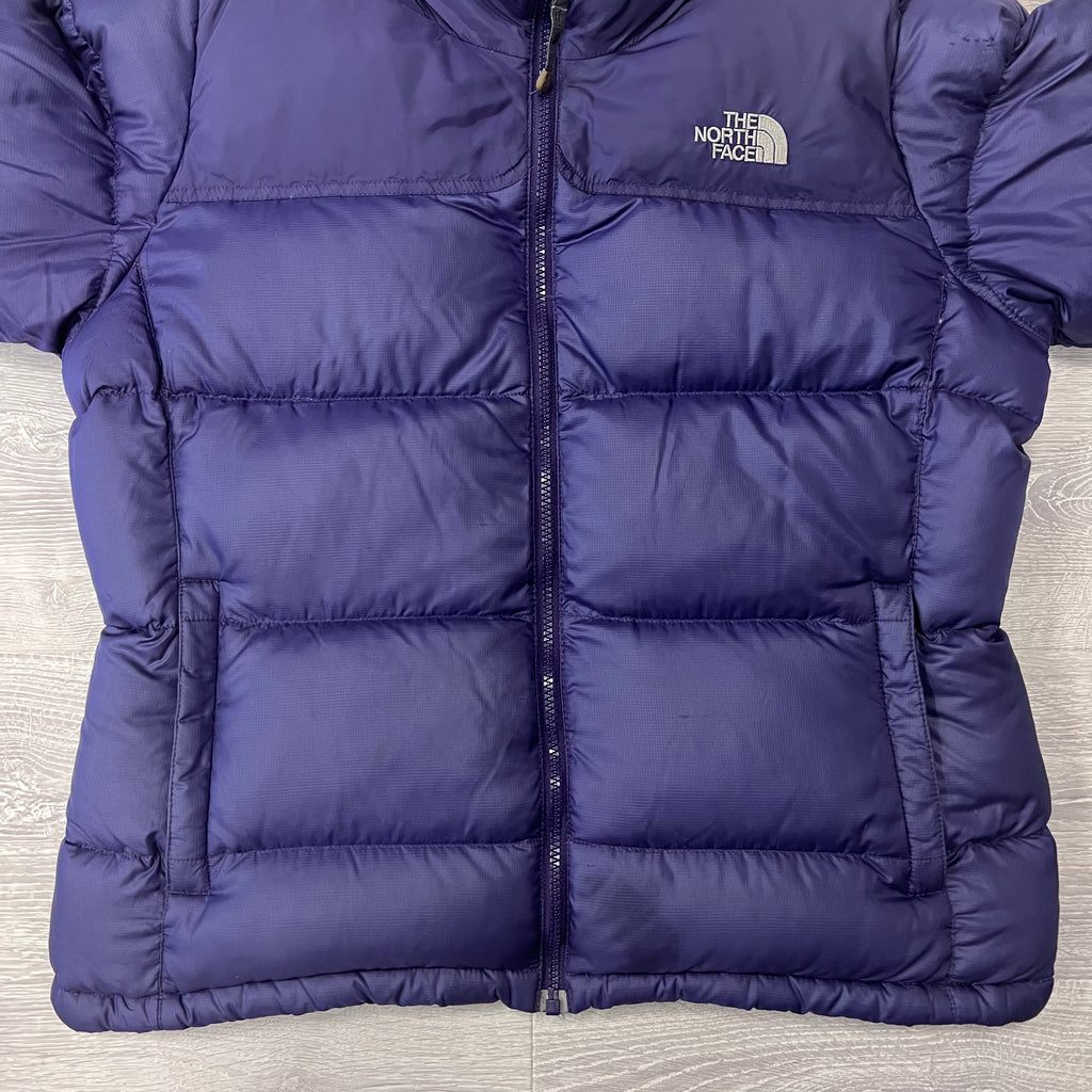 The North Face Womens Purple Puffer Jacket WITH STAIN We Vintage