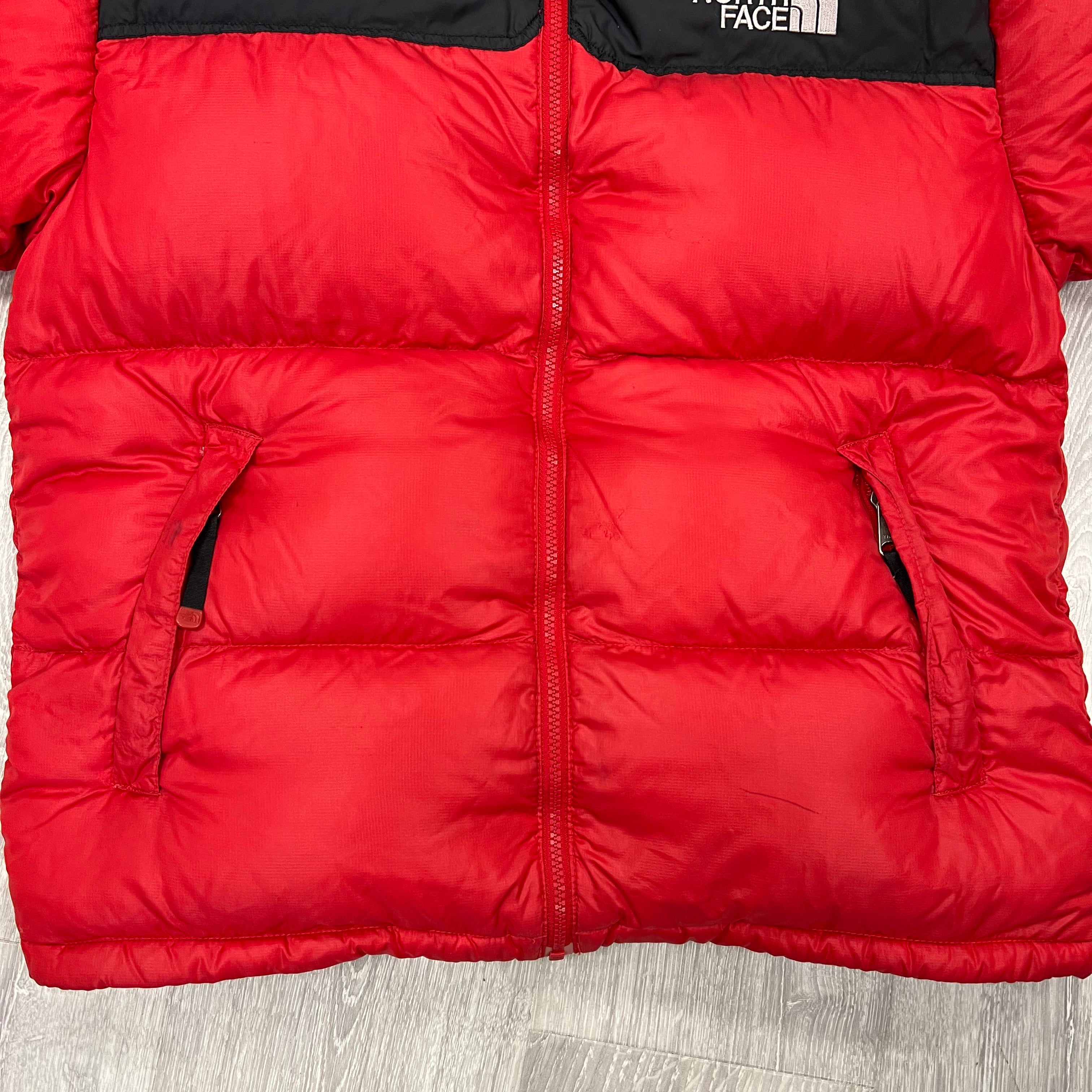 The North Face Red Puffer Jacket WITH SMALL STAIN