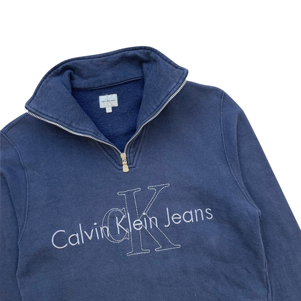 Calvin Klein Navy Blue 1/4 Zip Sweatshirt