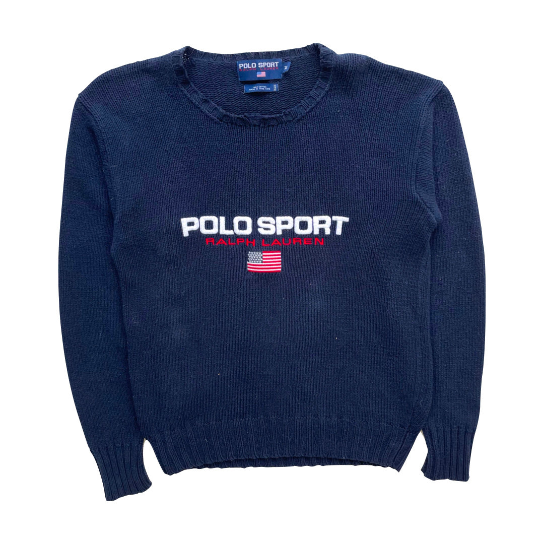 Ralph Lauren Polo Sport Navy Blue Knit Sweatshirt