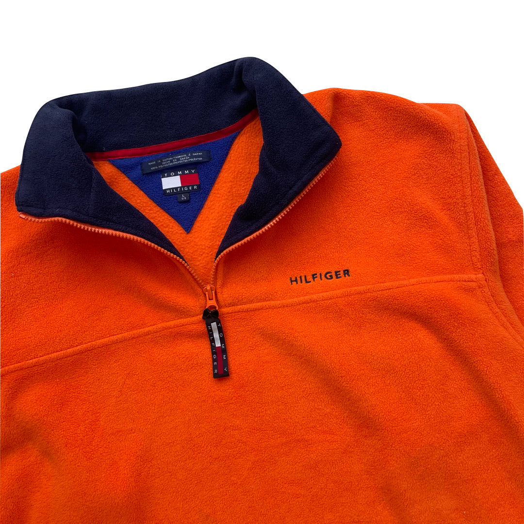 Tommy Hilfiger Orange 1/4 Zip Fleece Jumper