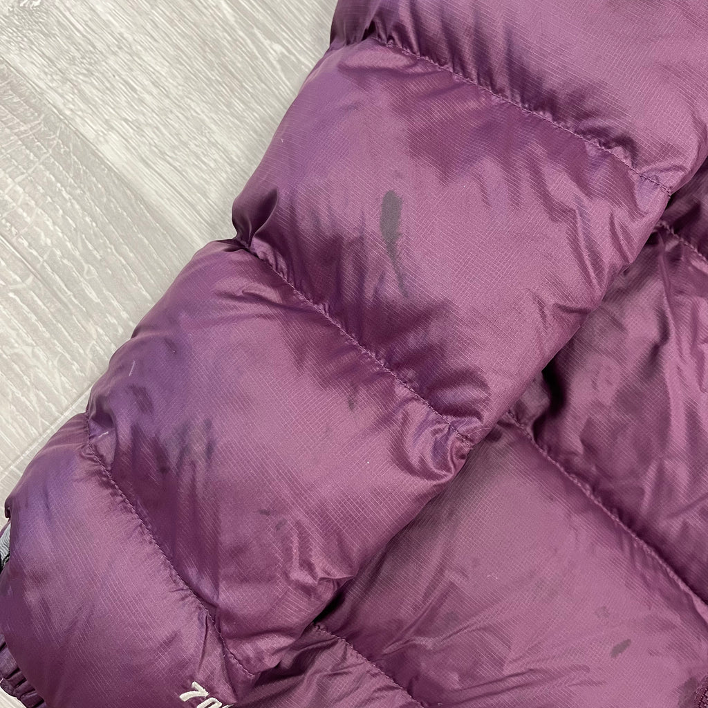 The North Face Womens Purple Puffer Jacket WITH STAIN