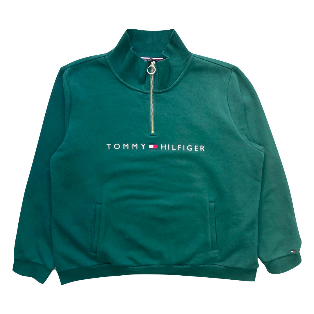 Tommy Hilfiger Green 1/4 Zip Sweatshirt