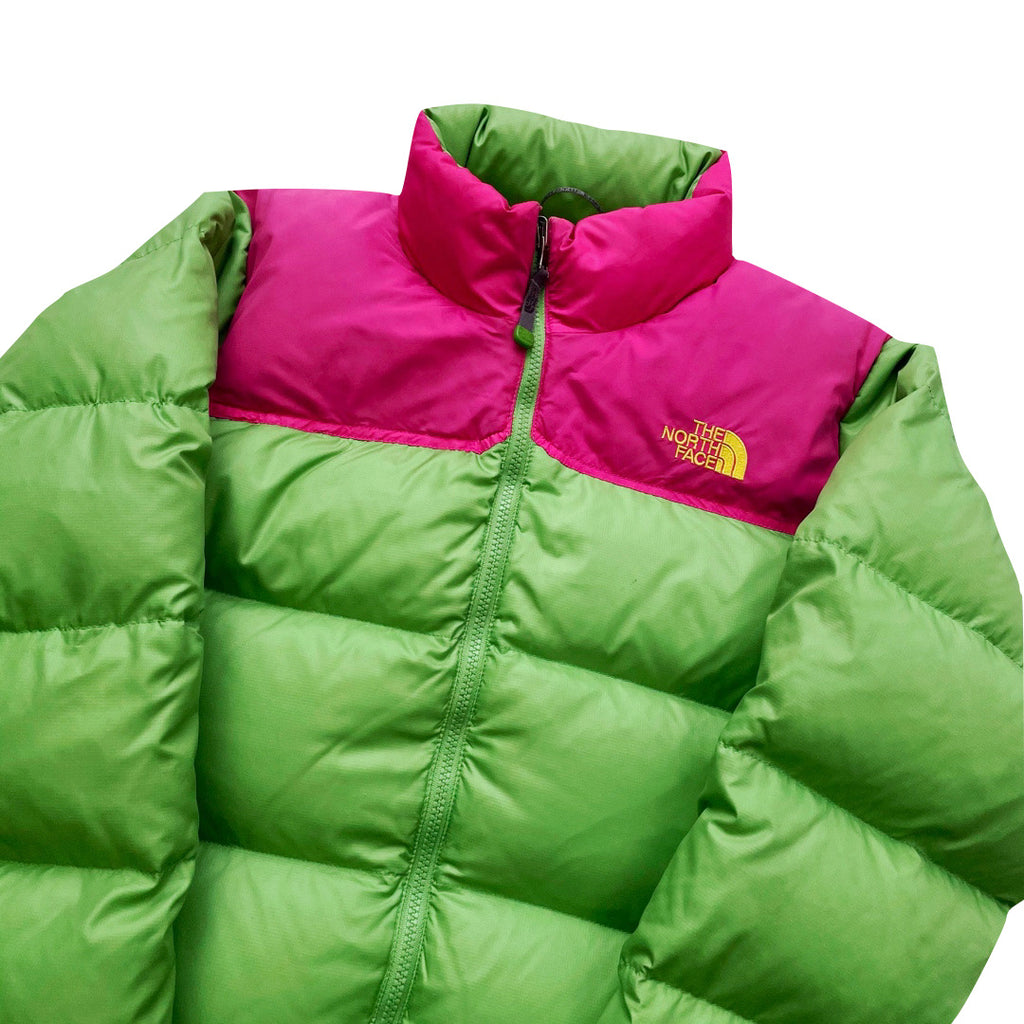 The North Face Womens Lime Green & Pink Puffer Jacket