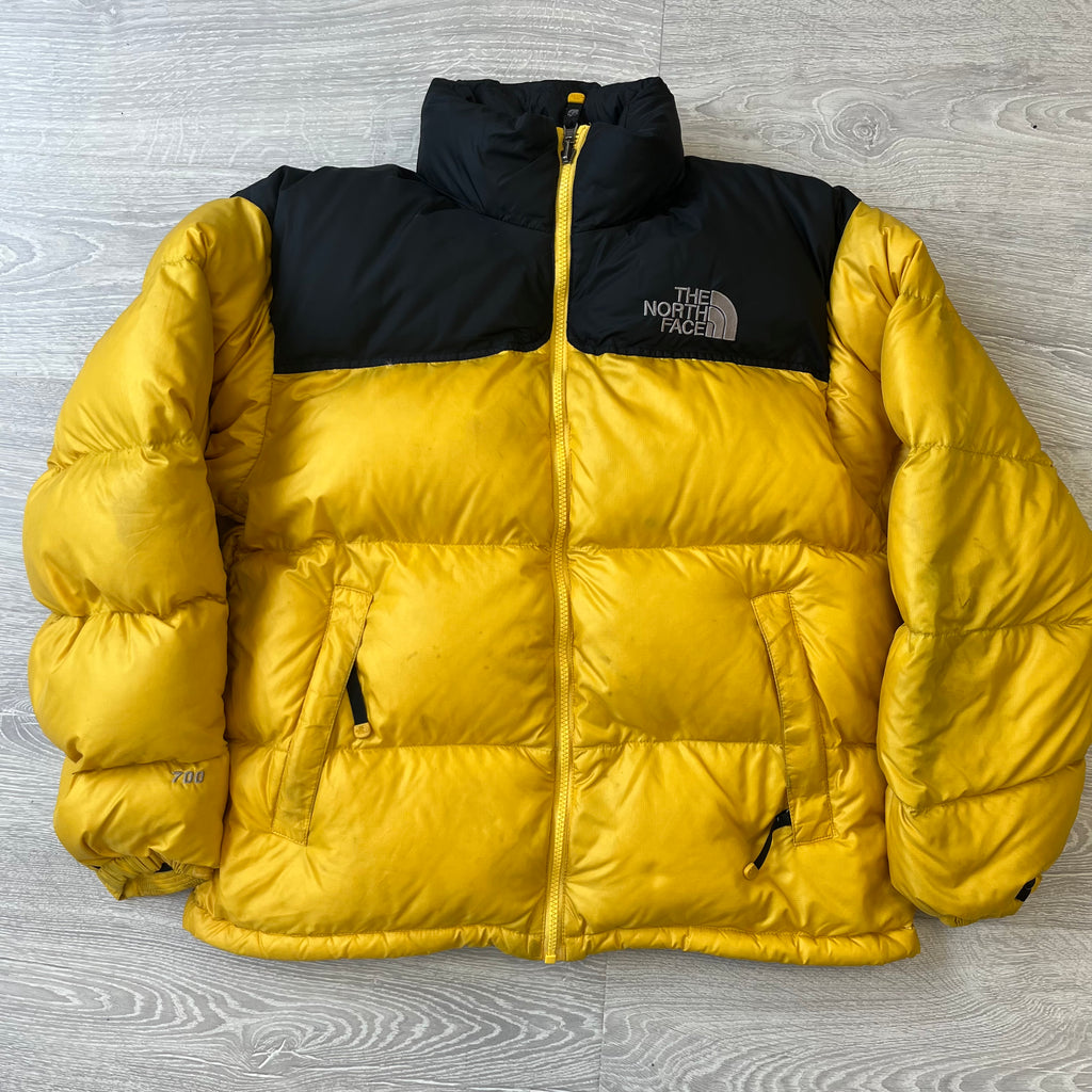 The North Face Yellow Puffer Jacket WITH STAINS