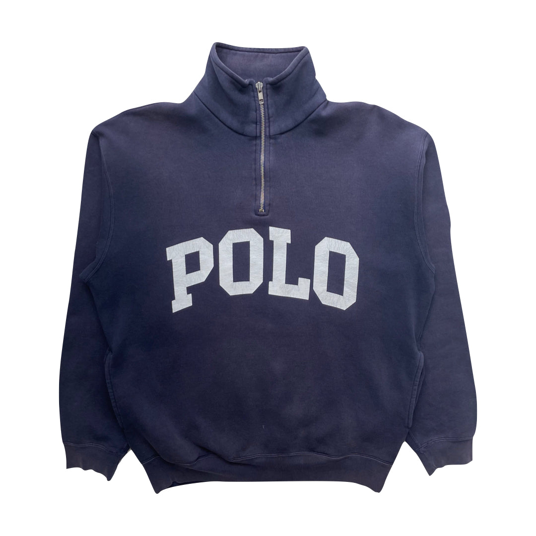 Ralph Lauren Navy Blue Faded 1/4 Zip Sweatshirt