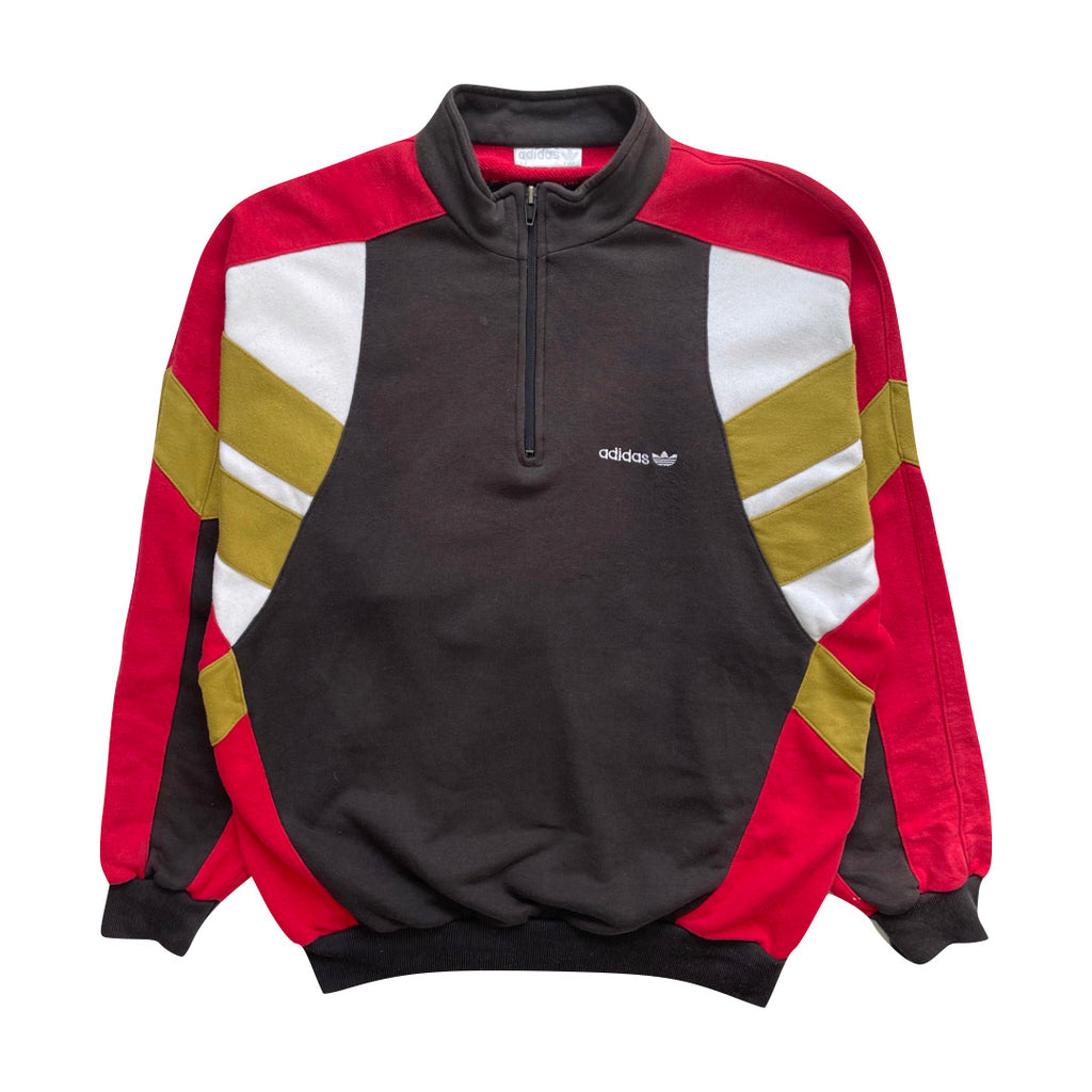 Adidas Brown & Red 1/4 Zip Sweatshirt