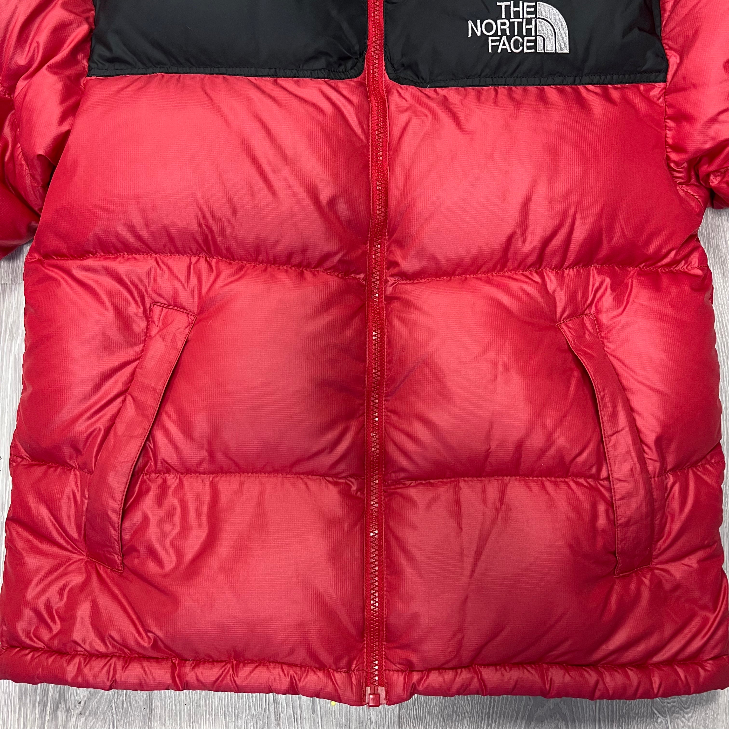 The North Face Pale Red Puffer Jacket WITH DAMAGE AND STAIN