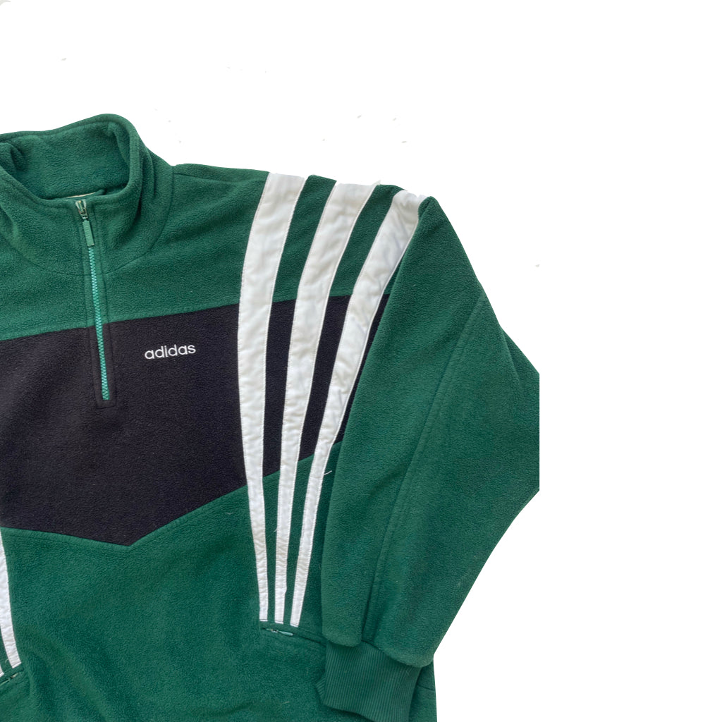 Adidas Green 1/4 Zip Fleece Sweatshirt