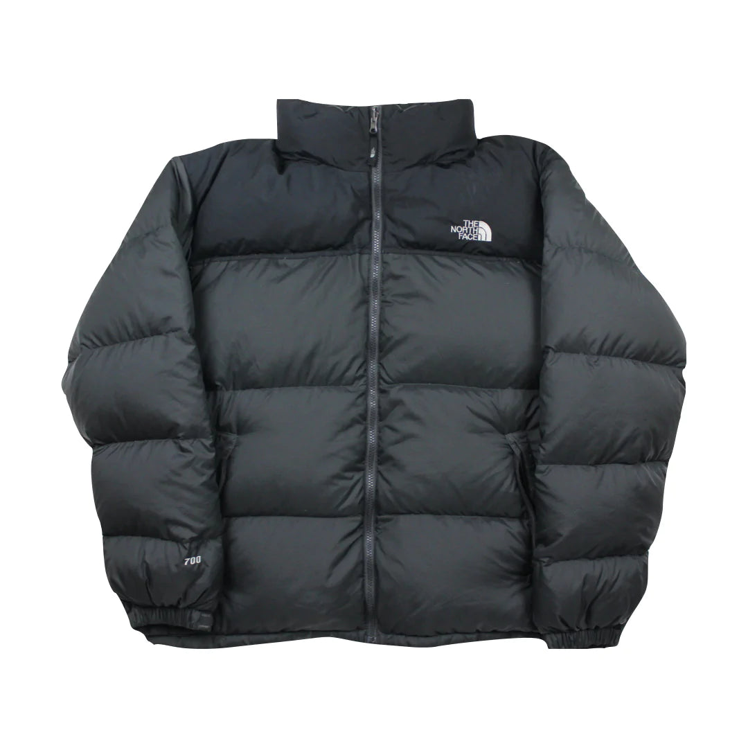 The North Face Dark Grey Puffer Jacket WITH STAIN