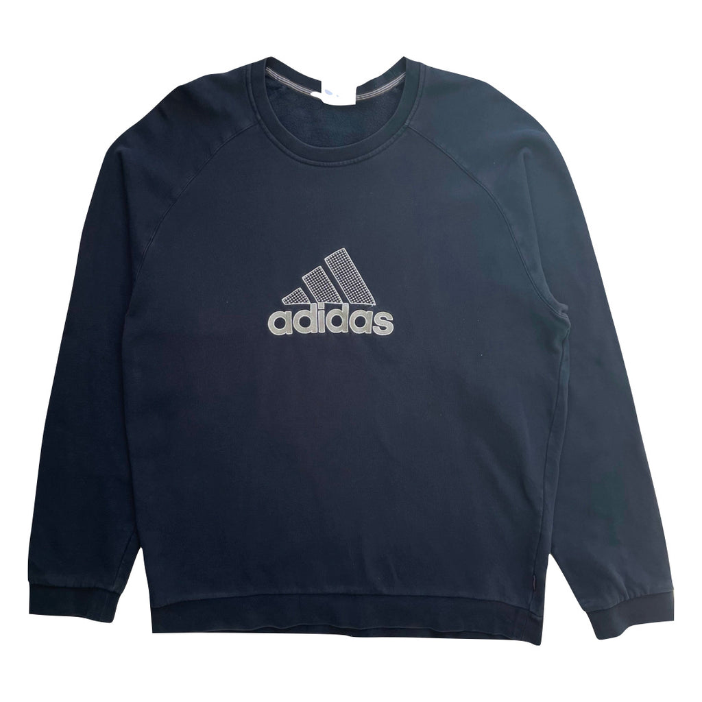 Adidas Dark Navy Blue/Black Sweatshirt WITH FRAY