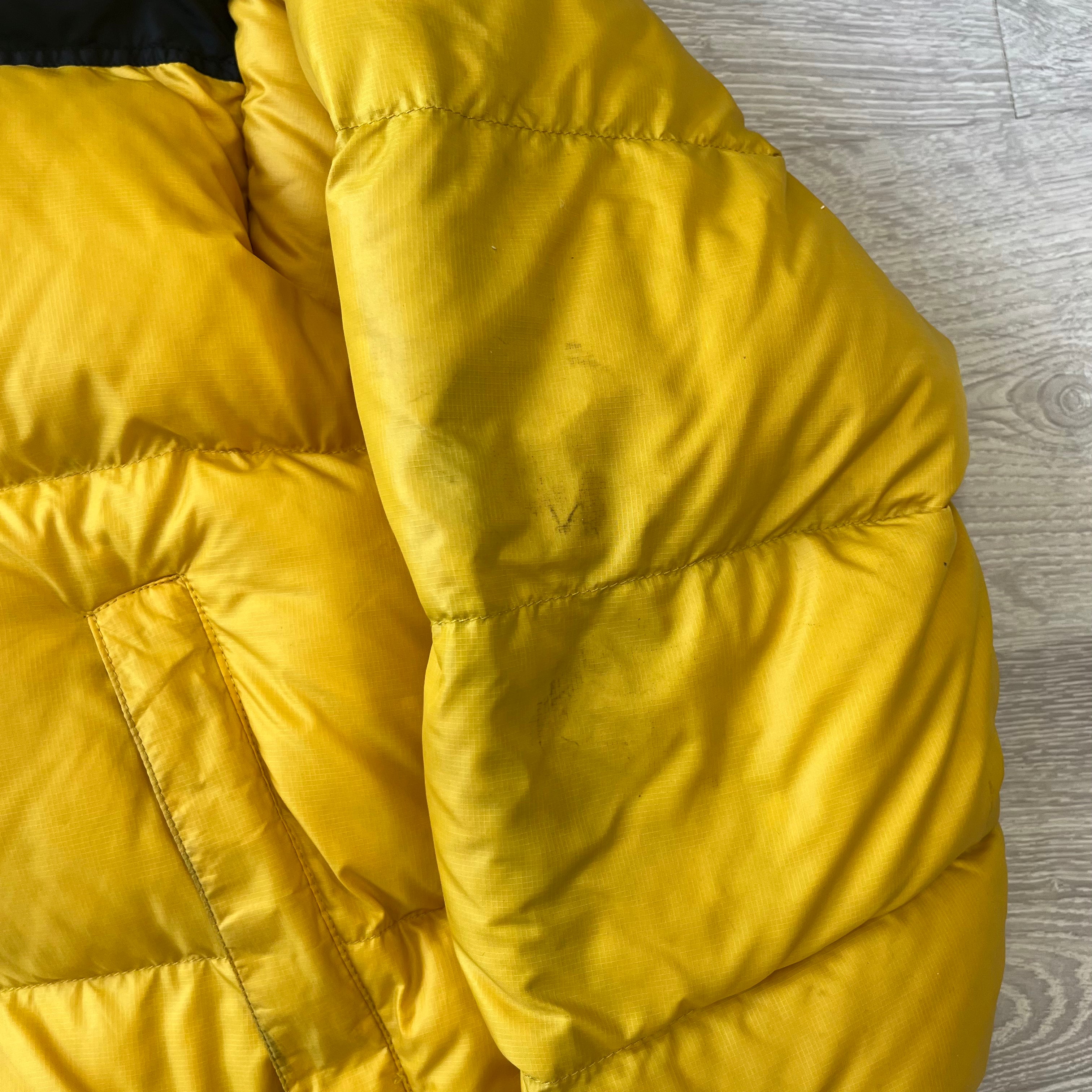 The North Face Yellow Puffer Jacket WITH STAINS