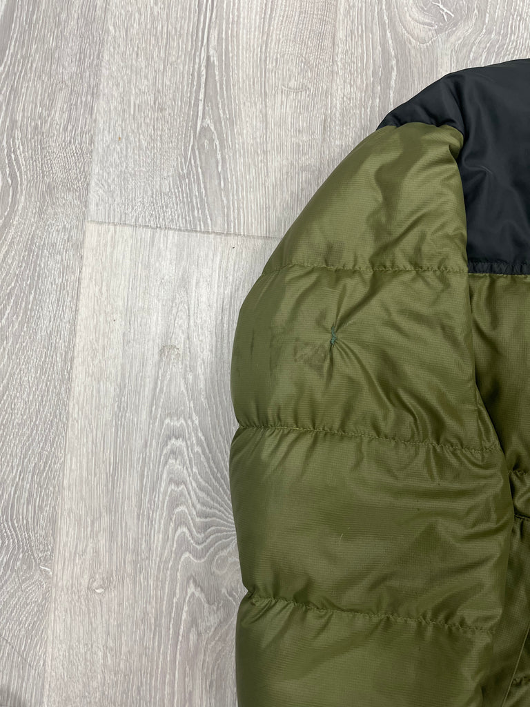 The North Face Light Green Puffer Jacket WITH STAIN & REPAIR