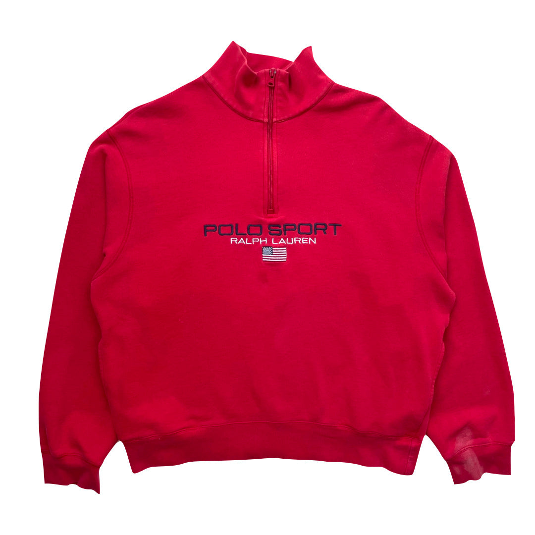 Ralph Lauren Polo Sport Red 1/4 Zip Sweatshirt