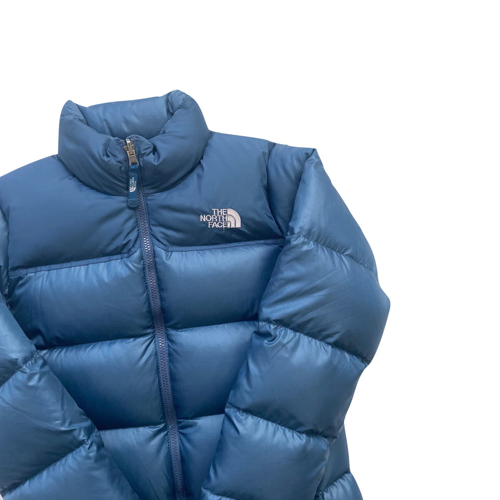 The North Face Womens Blue Puffer Jacket WITH STAIN