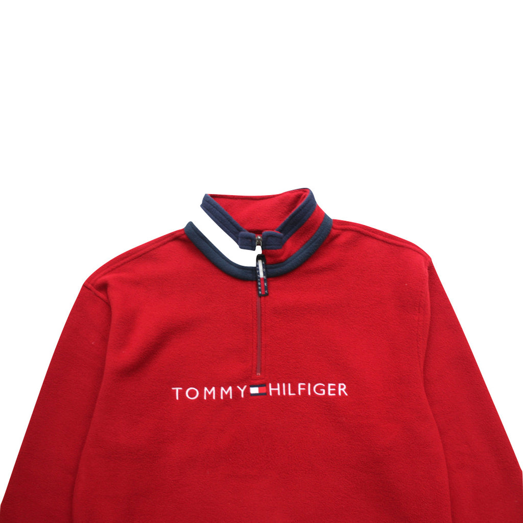 Tommy Hilfiger Dark Red 1/4 Zip Fleece Jumper
