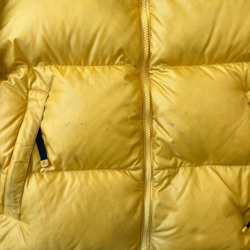 The North Face Yellow Puffer Jacket WITH STAINS