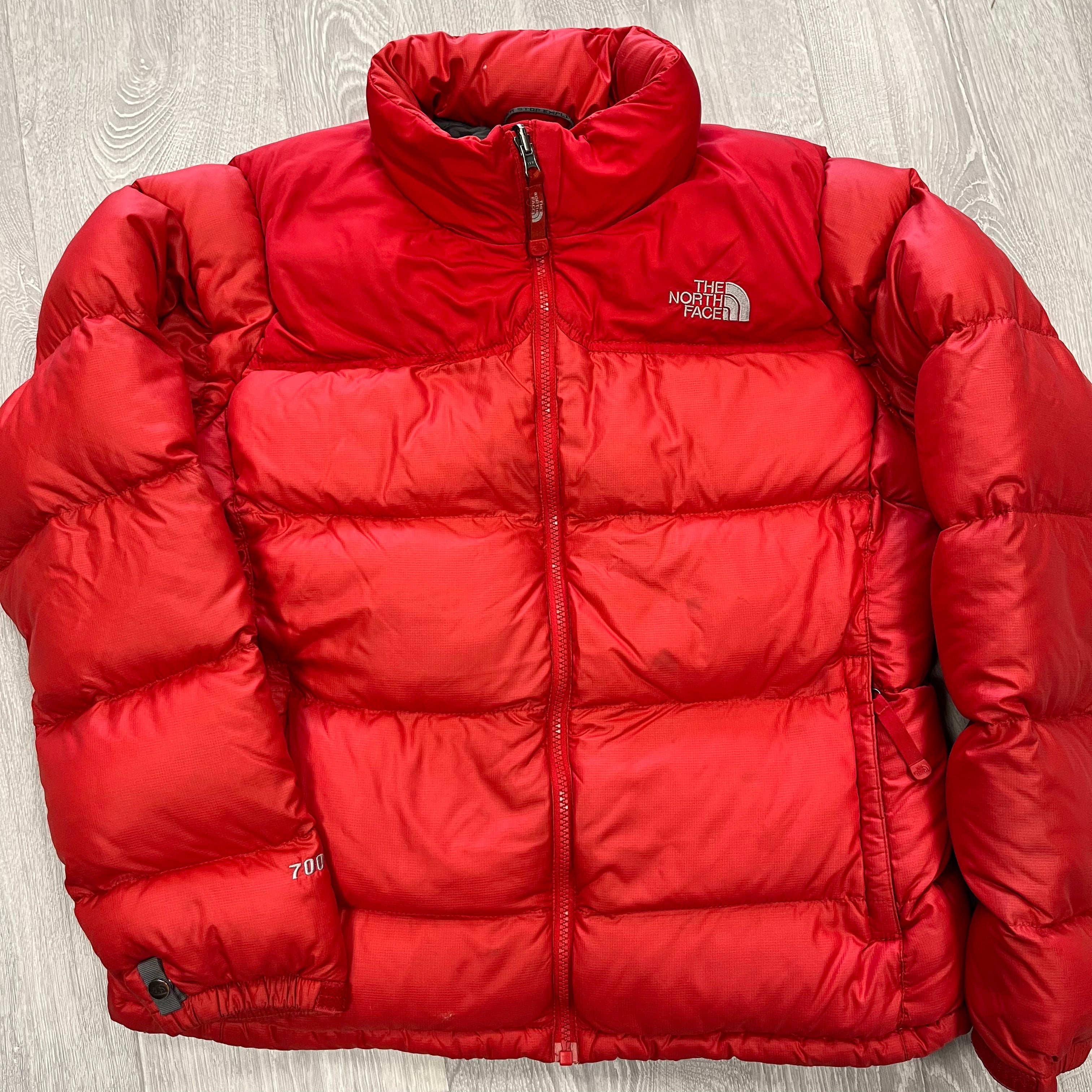 The North Face Womens Red Puffer Jacket WITH MARK