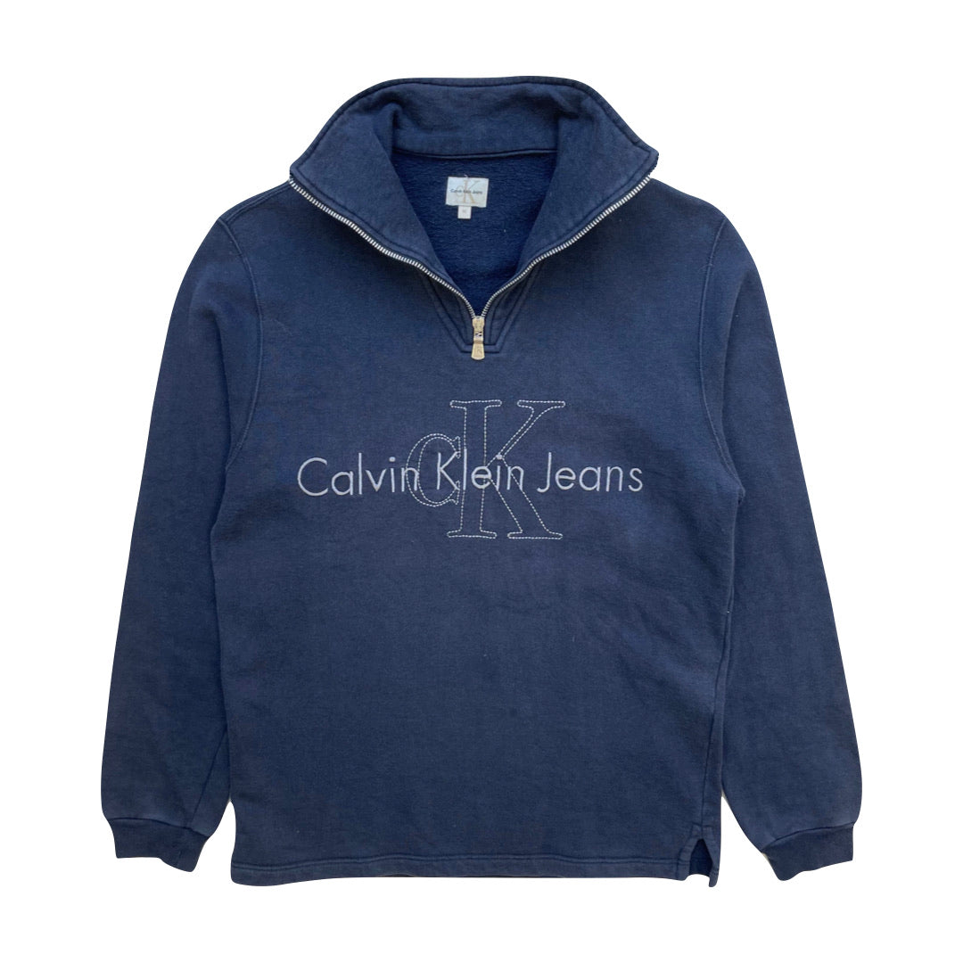 Calvin Klein Navy Blue 1/4 Zip Sweatshirt