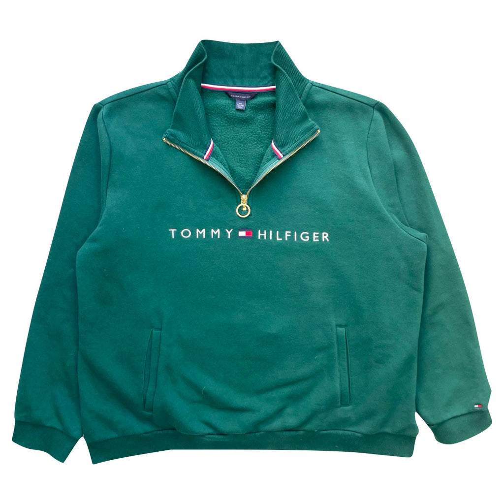 Tommy Hilfiger Green 1/4 Zip Sweatshirt