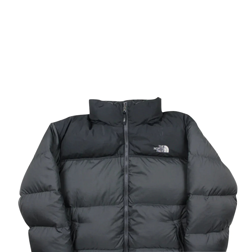 The North Face Dark Grey Puffer Jacket WITH STAIN ON THE BACK