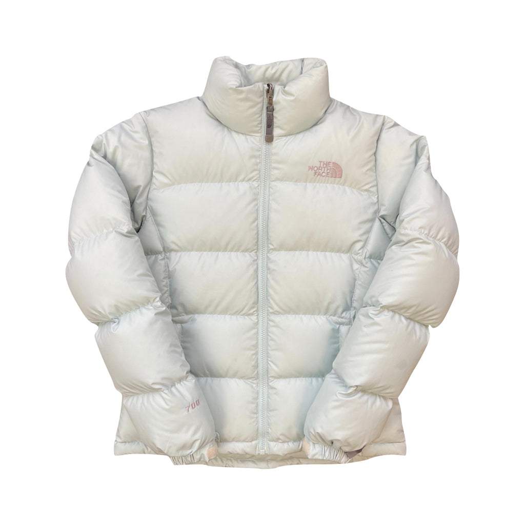 The North Face Womens Pale Mint / White Puffer Jacket