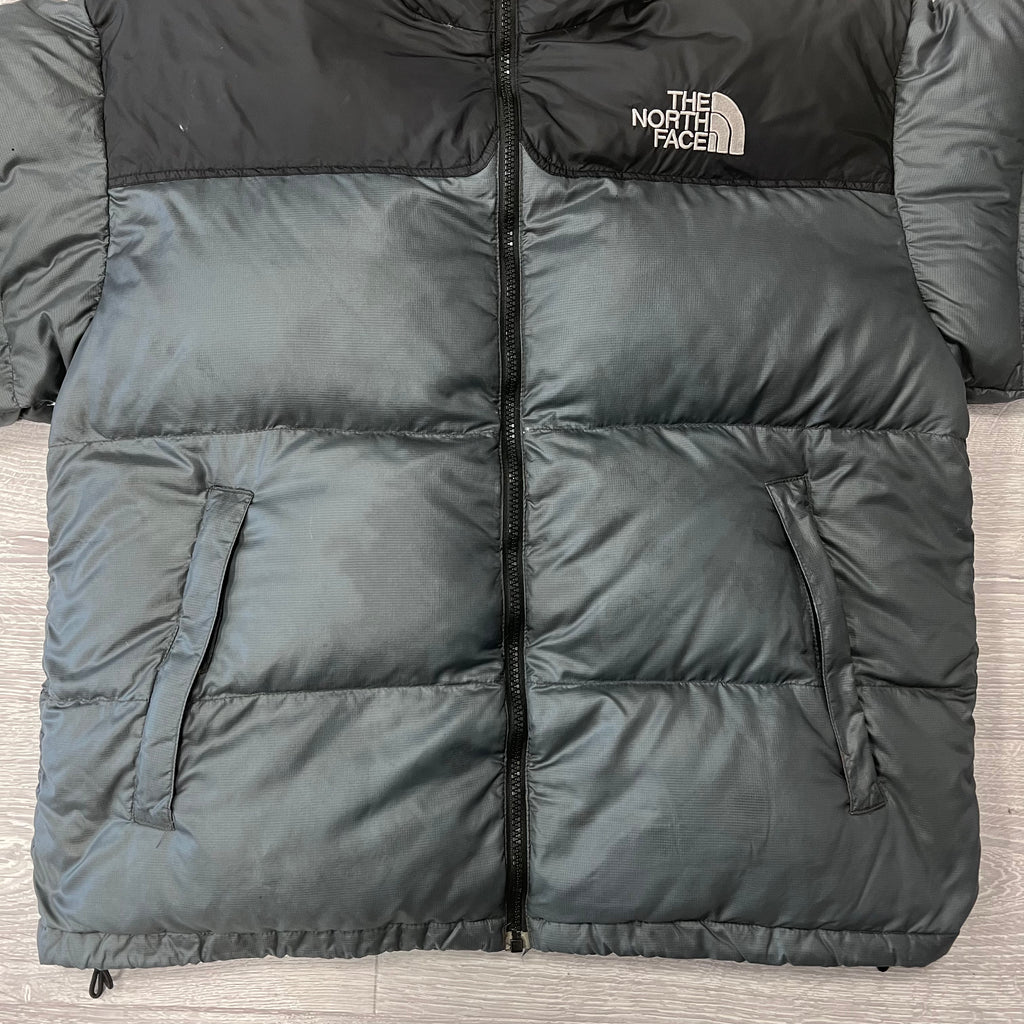 The North Face Dark Grey Puffer Jacket WITH STAIN