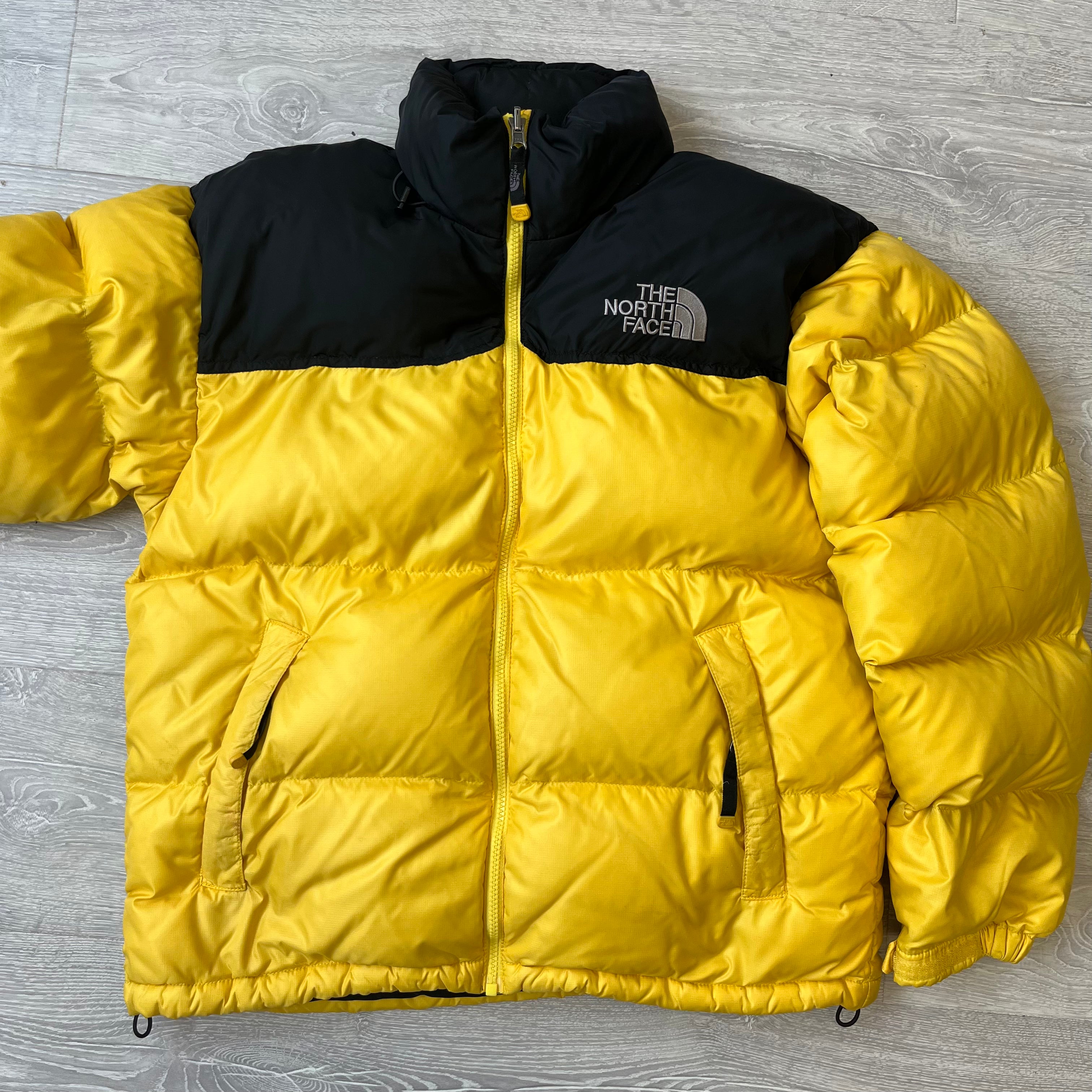 The North Face Yellow Puffer Jacket WITH STAINS