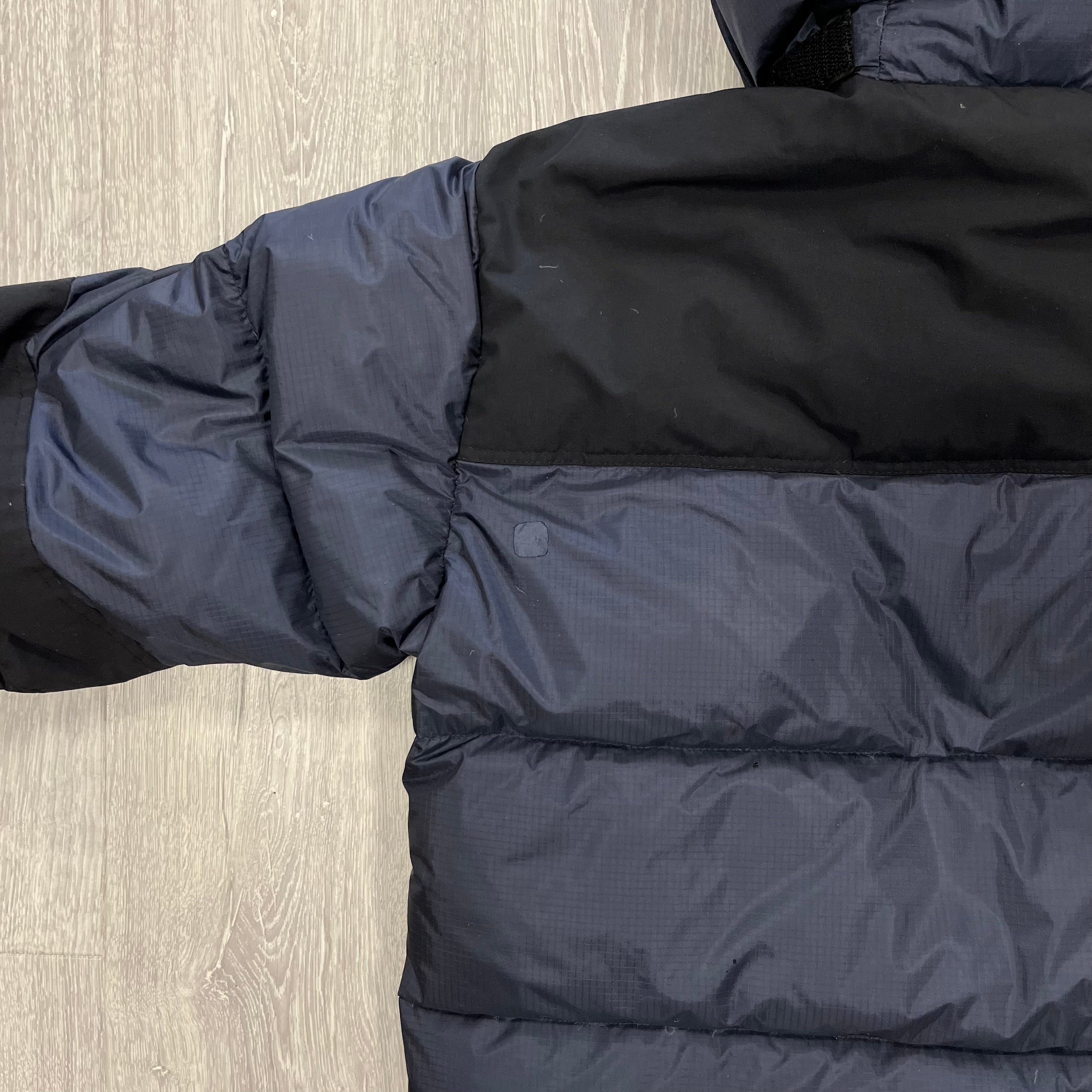 The North Face Dark Navy Blue Baltoro Puffer Jacket WITH REPAIRS