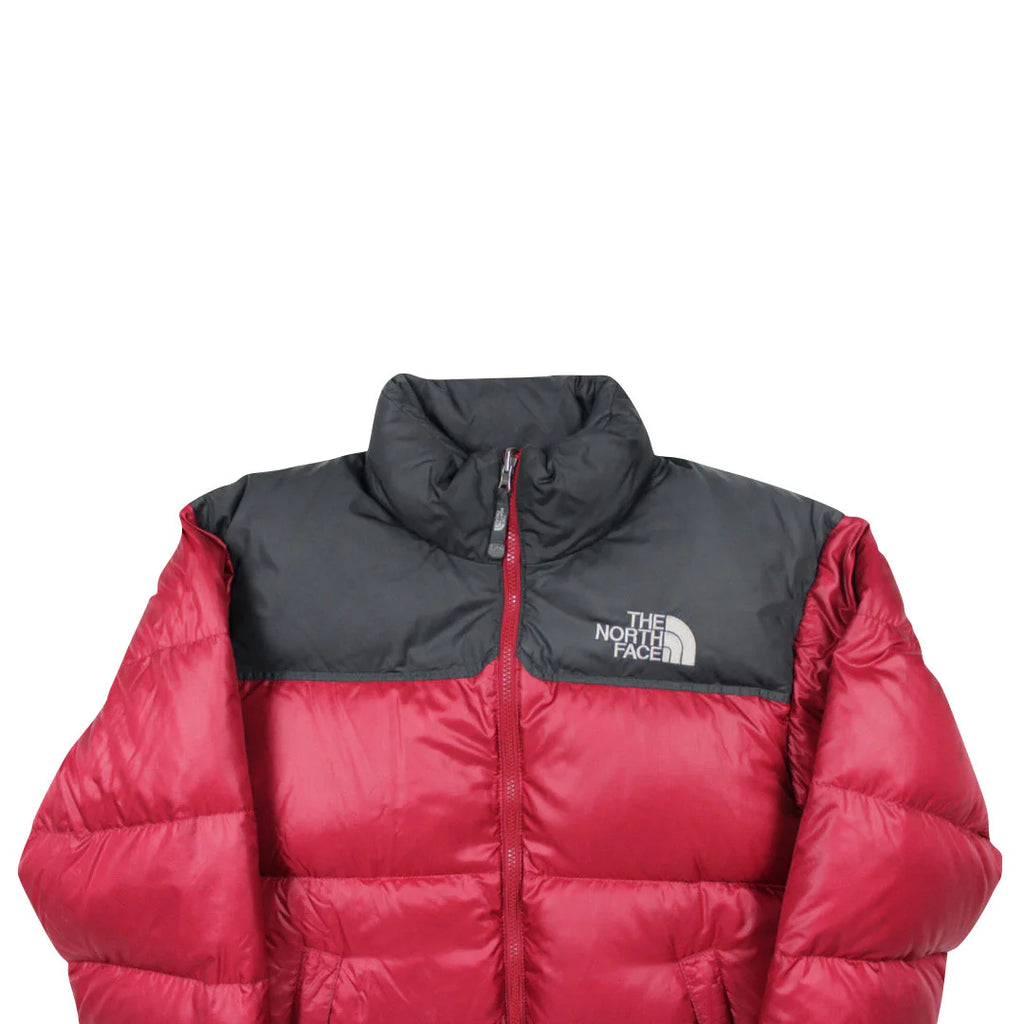 The North Face Light Maroon Red Puffer Jacket WITH STAIN