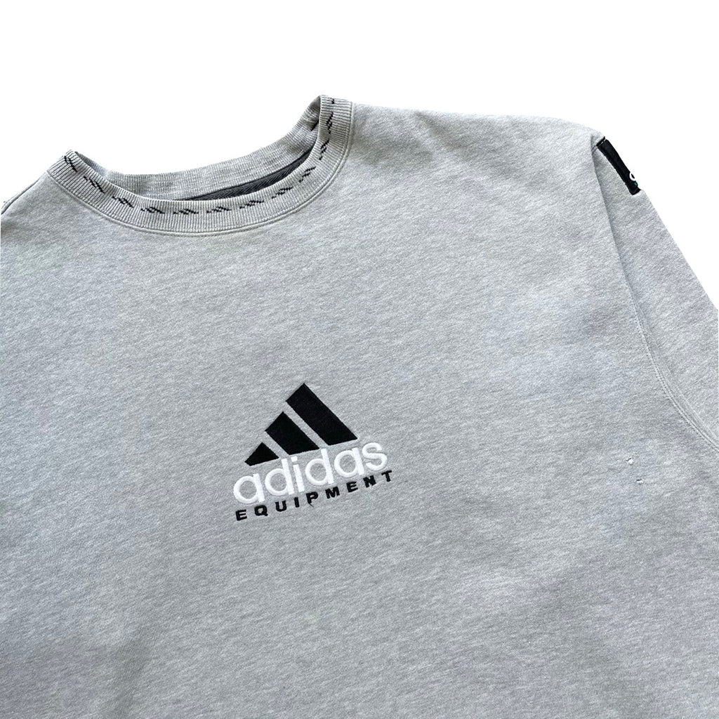 Adidas Equipment Grey Sweatshirt WITH FRAY