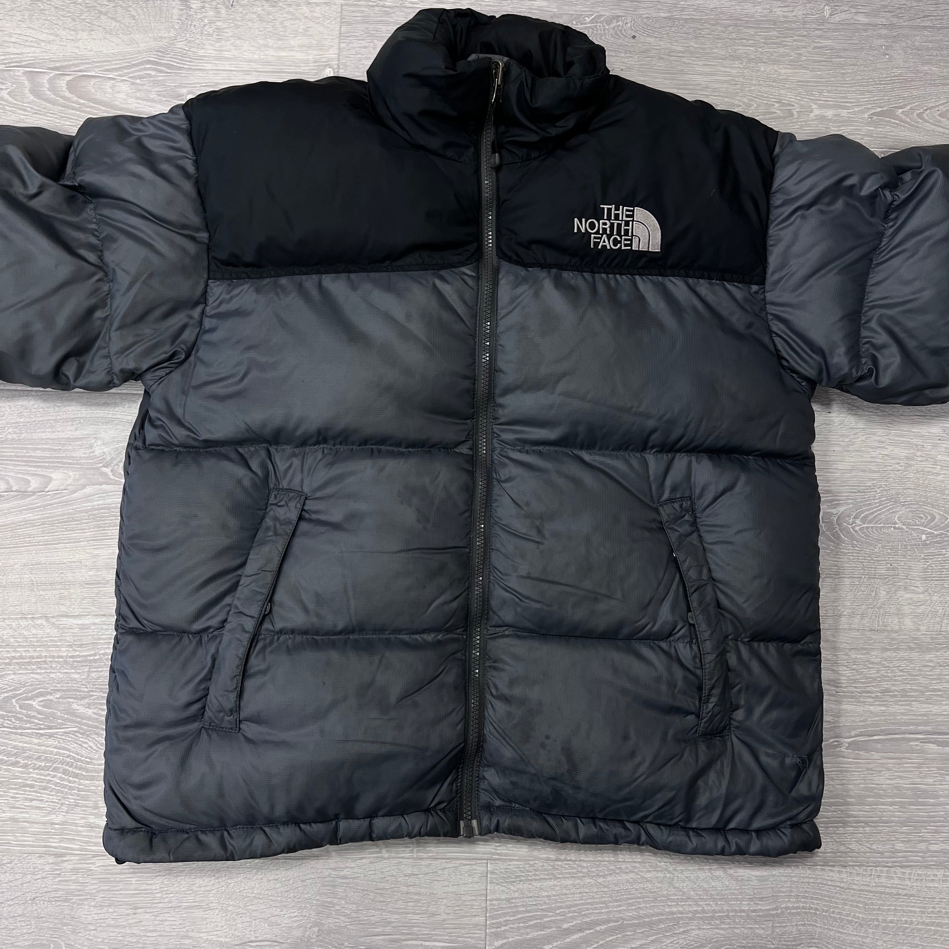 The North Face Grey Puffer Jacket WITH STAIN