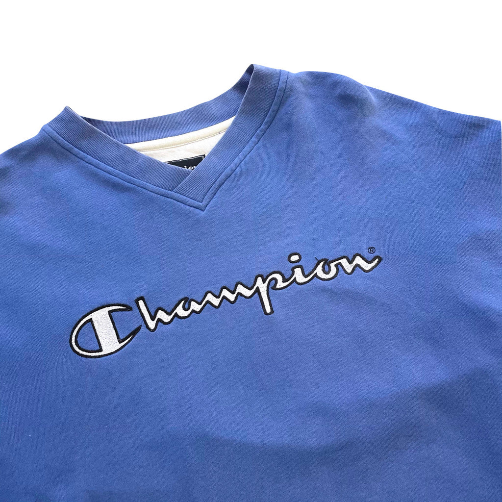 Champion Blue Sweatshirt WITH FRAY